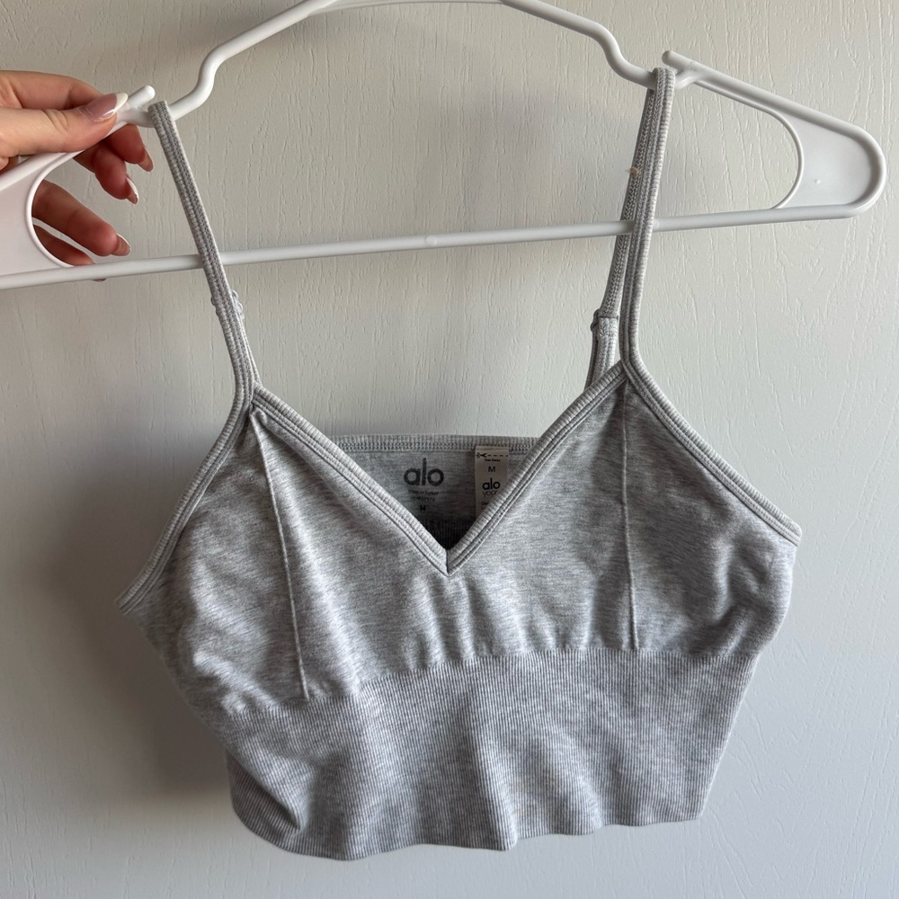 Alo grey cropped tank top